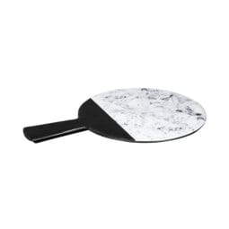 M12RWSM-BH - Melamine Round Serving Board - Black, Horizon Marble