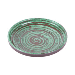 B398071-SDG - Melamine Round Coupe Plate - Stardust Green