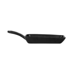 MFP643-B - Melamine Rectangular Faux Cast Iron Fry Pan - Black
