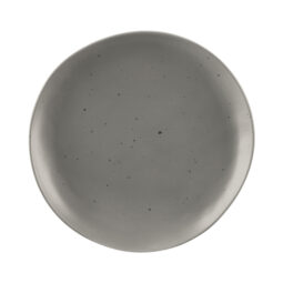 B182080-DGS - Melamine Round Plate - Dark Gray w/ Speckle