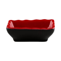 JW3252T-BR - Melamine Two-Tone Sauce Dish - Black Outside, Red Inside