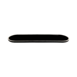 B250200-SLVB - Melamine Oval Bowl Lid - Black w/ Silver Decal
