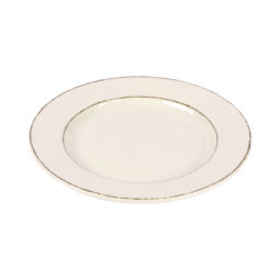 D850T-V - Melamine Round Double Line Plate - Vanilla