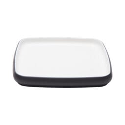 21374-TOH/BK - 8.5" hatch touch of honey interior/raven exterior square melamine plate, 8.5"L x 8.5"W x 1"H, GET, cheforward