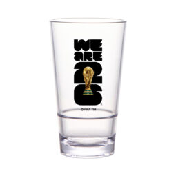 S-17-FIFA26-LOGOCOLOR - 16 oz (16.45 oz rim-full), 3.3" Stackable Pint Glass, 5.75" H., World Cup Trophy Logo, 24 per case