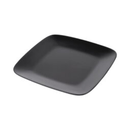 D9SQR-B - Melamine Rounded Edge Square Plate - Black