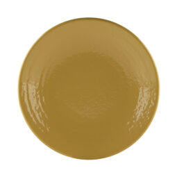 D9RR-OO - Melamine Round Pebble Plate - Olive Oil