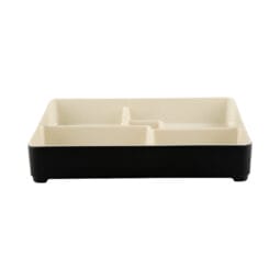 JW11852T-ES - Melamine Two-Tone Bento Box - Ebony Outside, Sand Inside