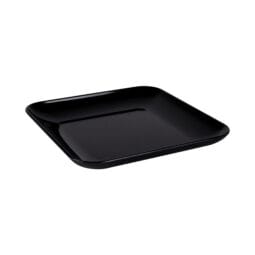 M1325SQ-B - Melamine Square Platter w/ Matte Finish Outside - Black