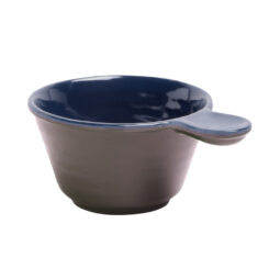 D42RR-LAP/CH - Melamine Bowl w/ 1 1/2" Handle - Chocolate Matte Outside/Lapis Gloss Inside