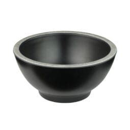 B245035-SLVB - Melamine Round Bowl - Black w/ Silver Decal