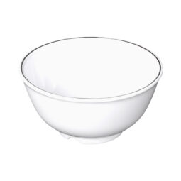 KD503L-W - Melamine Round Bowl - White w/ Black Trim