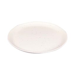 B183140-ESS - Melamine Round Plate - Eggshell w/ Speckle
