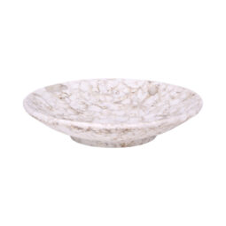 B379060-BRM - Melamine Round Plate - Brown Marble