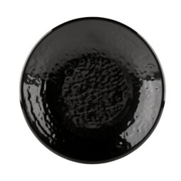 D638RR-B - Melamine Round Pebble Plate - Black