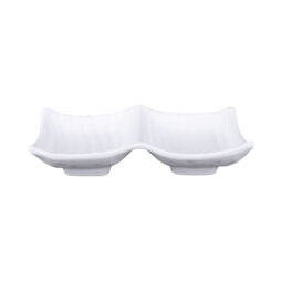 JWT58-W - Melamine Two Compartment Tray - White