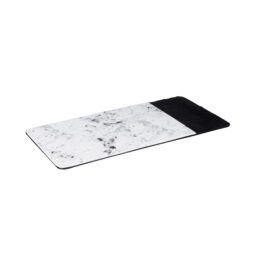 M714RCSM-BH - Melamine Rectangular Serving Tray - Black, Horizon Marble
