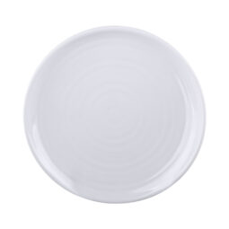 DS6-W - Melamine Round Swirl Plate - White