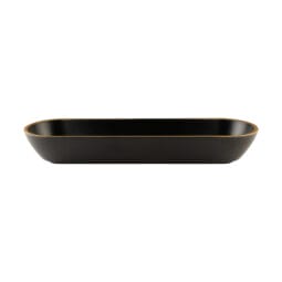 B247200-GLDB - Melamine Oval Bowl - Black w/ Gold Decal