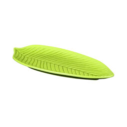 M105PL-DG - Melamine Small Leaf Platter - Design Green