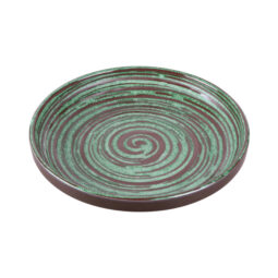 B395099-SDG - Melamine Round Coupe Plate - Stardust Green