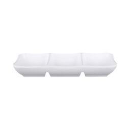 JW2071-W - Melamine 3 Compartment Tray - White