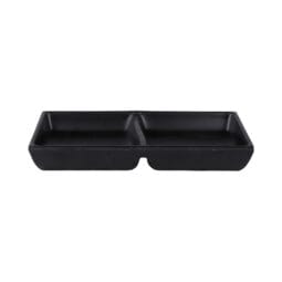 JW521-B - Melamine 2 Compartment Sauce Dish - Black