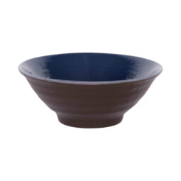 D1007RR-LAP/CH - Melamine Bowl - Lapis Gloss Inside/Chocolate Matte Outside
