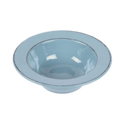 DB8T-CB - Melamine Round Double Line Bowl - Cameo Blue