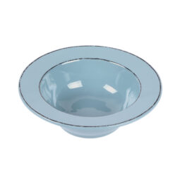DB6T-CB - Melamine Round Double Line Bowl - Cameo Blue