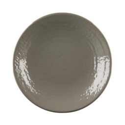 D814RR-MR - Melamine Round Pebble Plate - Mushroom