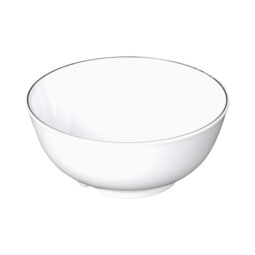 KD504L-W - Melamine Round Bowl - White w/ Black Trim