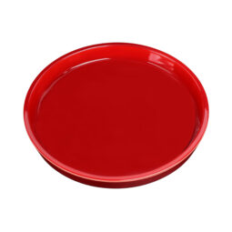 DG71R-RG - Melamine Round Coupe Plate - Red Glaze