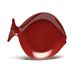 D12FSH-CBR - Melamine Large Fish Plate - Cranberry