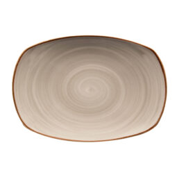 PP1607727906 - 13.77" Artisan Gray Porcelain Platter, 13.75"L x 9.66"W, GET, Corona