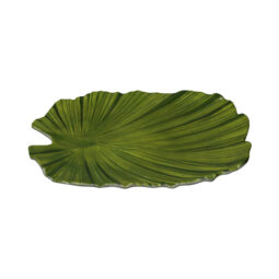 D873PL-DG - Melamine Small Palm Leaf Plate - Design Green
