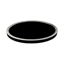 B246080-SLVB - Melamine Bowl Lid - Black w/ Silver Decal