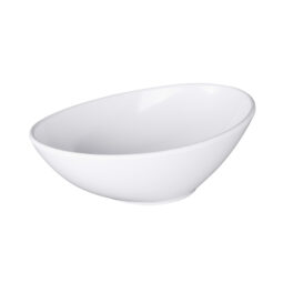 M127-NW - Melamine Oblong Large Bowl - White