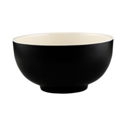 JW542T-ES - Melamine Round Two-Tone Bowl - Ebony Outside, Sand Inside