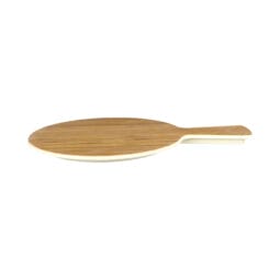 M9RW-BB - Melamine Round Serving Board - Bamboo