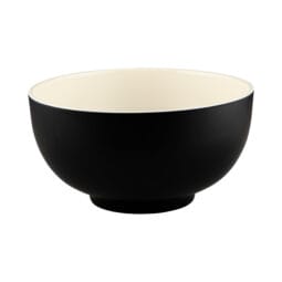 JW642T-ES - Melamine Round Two-Tone Bowl - Ebony Outside, Sand Inside