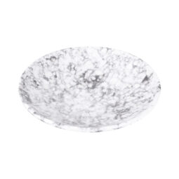 B379060-BBM - Melamine Round Plate - Black Marble