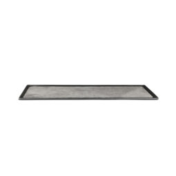 B180208-SLVB - Melamine Rectangular Tray - Black w/ Silver Decal