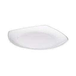 D3111L-W - Melamine Square Plate - White w/ Black Trim