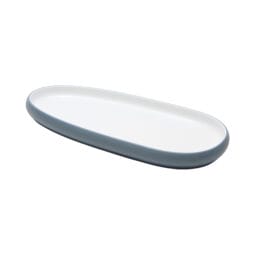 21380-TOH/BL - 11.6" hatch touch of honey interior/bluejay exterior small oblong melamine platter, 11.6"L x 5.6"W x 1"H, GET, cheforward