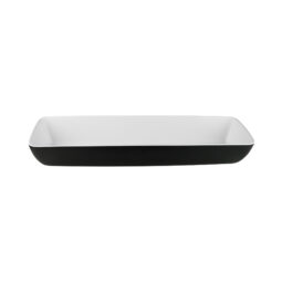 B263208-BW - Melamine Rectangular Bowl - White Inside, Black Outside