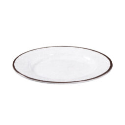 D850M-W - Melamine Round Crackle Plate - White