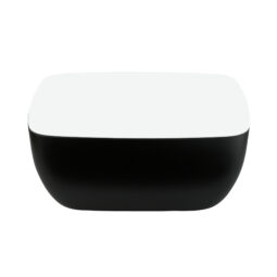 B266069-BW - Melamine Rectangular Bowl - White Inside, Black Outside