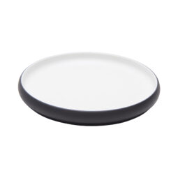 21378-TOH/BK - 8.5" hatch touch of honey interior/raven exterior round melamine plate, 8.5"L x 8.5"W x 1"H, GET, cheforward
