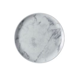 PA110F711712 - 7" Porcelain Coupe Plate 7" x 7" x 0.7", GET Corona Marble